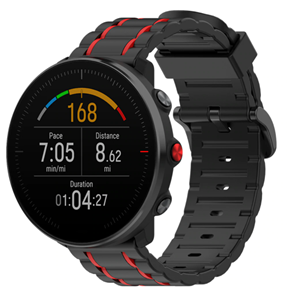 Strap-it Polar Unite sport gesp band (zwart/rood)