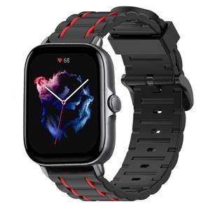 Strap-it Amazfit GTS 3 sport gesp band (zwart/rood)