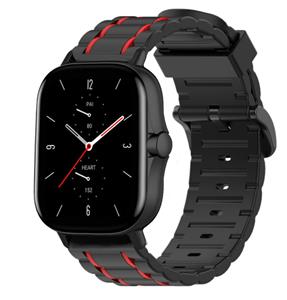 Strap-it Xiaomi Amazfit GTS 2 sport gesp band (zwart/rood)