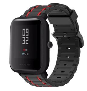 Strap-it Xiaomi Amazfit Bip sport gesp band (zwart/rood)
