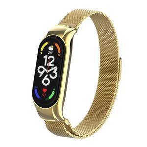 Strap-it Xiaomi Mi Band 7 Milanese band (goud)
