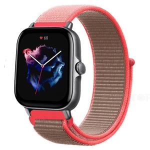 Strap-it Amazfit GTS 3 nylon band (neon pink)