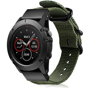 Strap-it Garmin Fenix 5x / 6x nylon gesp band (groen)