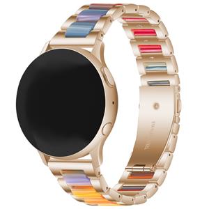 Strap-it Samsung Galaxy Watch 42mm stalen resin band (rosé goud/kleurrijk)