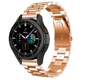 Strap-it Samsung Galaxy Watch 4 Classic 42mm stalen band (rosé goud)