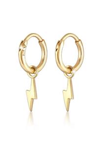 Elli Dames Creolen Oorbellen Bliksemschicht Symbool Basic in 925 Sterling Zilver