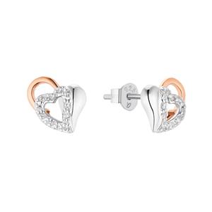 amor Oorbellen voor dames, 925 Sterling zilver, zirkonia synth. | Hart