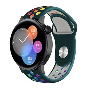 Strap-it Huawei Watch GT 3 42mm sport band (dennengroen/kleurrijk)