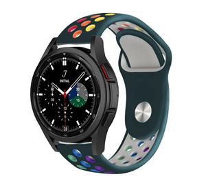 Strap-it Samsung Galaxy Watch 4 Classic 46mm sport band (dennengroen/kleurrijk)