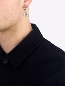 True Rocks Oorringen met doodskop hanger - Goud