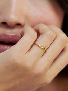 Monica Vinader Ringmet kristal - Goud