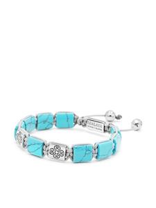 Nialaya Jewelry Kralenarmband met gegraveerd amulet - Zilver
