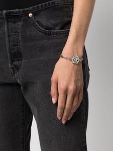 Philipp Plein hexagon-logo chain-link bracelet - Zilver