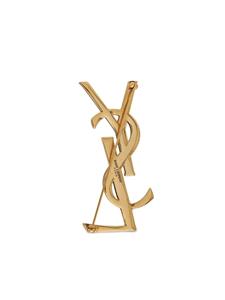 Saint Laurent Broche met logo - Goud