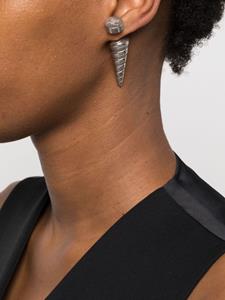 Courrèges Oorbel verfraaid met logo - Zilver
