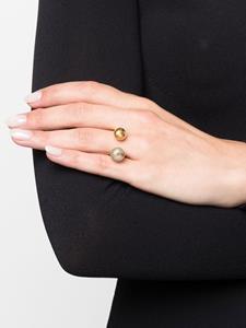 Saint Laurent Ring met logoplakkaat - Goud