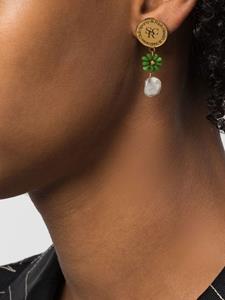 Sporty & Rich Oorbellen met parel - PEARL GREEN