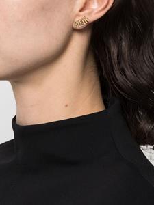 Philipp Plein asymmetric logo-lettering stud earrings - Goud