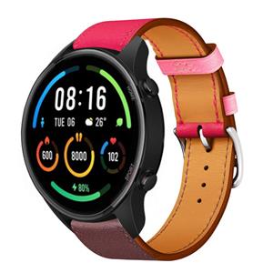 Strap-it Xiaomi Mi Watch leren band (knalroze/roodbruin)