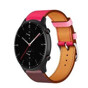 Strap-it Amazfit GTR 2 leren band (knalroze/roodbruin)