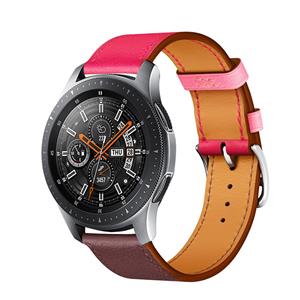 Strap-it Samsung Galaxy Watch leren band 46mm (knalroze/roodbruin)