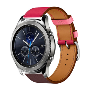 Strap-it Samsung Gear S3 leren bandje (knalroze/roodbruin)