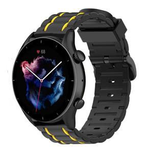 Strap-it Amazfit GTR 3 (Pro) sport gesp band (zwart/geel)