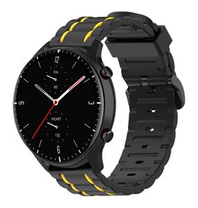 Strap-it Amazfit GTR 2 sport gesp band (zwart/geel)