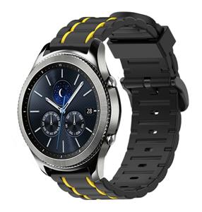 Strap-it Samsung Gear S3 sport gesp band (zwart/geel)