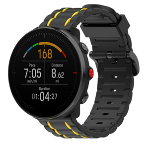 Strap-it Polar Vantage M sport gesp band (zwart/geel)