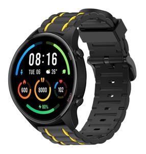 Strap-it Xiaomi Mi Watch sport gesp band (zwart/geel)