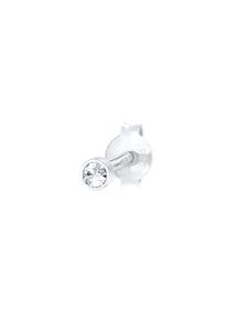 Elli Dames oorstekers Basis Rond Enkel Stuk met kristal in 925 sterling zilver