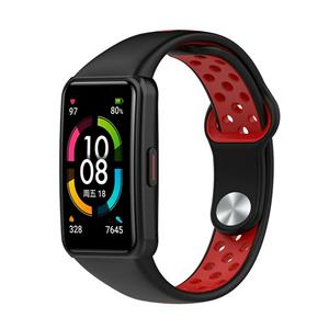 Strap-it Huawei Band 6 sport bandje (zwart/rood)