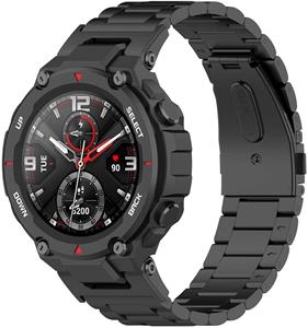 Strap-it Amazfit T-Rex (Pro) stalen band (zwart)