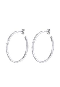 Elli Dames Creools Plug Gehamerd in 925 sterling zilver