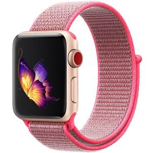 Strap-it Apple Watch 8 nylon bandje (roze)