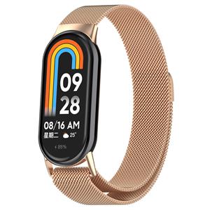 Strap-it Xiaomi Smart Band 8 Milanese band (rosé goud)