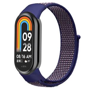 Strap-it Xiaomi Smart Band 8 nylon bandje (indigo blauw)