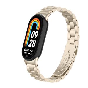 Strap-it Xiaomi Smart Band 8 stalen bandje (sterrenlicht)