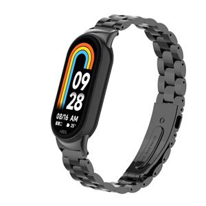 Strap-it Xiaomi Smart Band 8 stalen bandje (zwart)