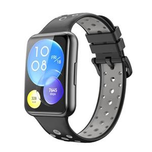 Strap-it Huawei Watch Fit 2 sport bandje (zwart/grijs)