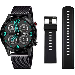 Lotus Smartwatch 50018/1 (set, 2-delig, Met verwisselbare armband van zwart silicone)
