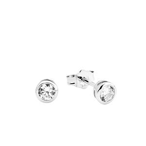 amor Oorbellen voor dames, 925 Sterling zilver, zirkonia synth.