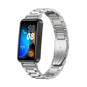 Strap-it Huawei Band 8 stalen band (zilver)