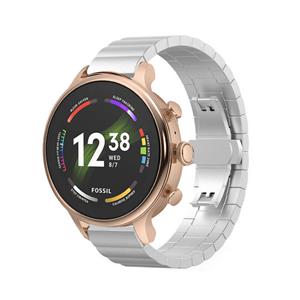 Strap-it Fossil Gen 6  (42mm) metalen band  (zilver)
