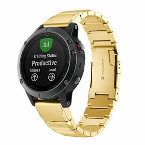 Strap-it Garmin Fenix 7 metalen bandje (goud)