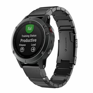 Strap-it Garmin Fenix 7 metalen bandje (zwart)