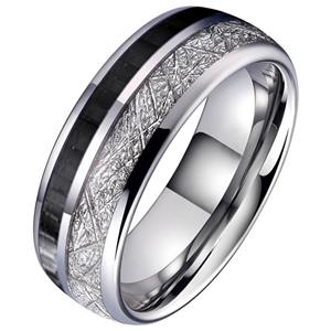 Tom Jaxon Wolfraam heren ring Carbon Vermiculiet Inlay-19mm