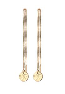 Elli Dames pull through plaatje hanger organiek in 925 sterling zilver verguld