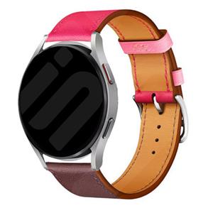 Strap-it Samsung Galaxy Watch 6 - 44mm leren bandje (knalroze/roodbruin)